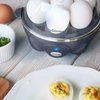 Elite Gourmet EGC710BG Rapid Egg Cooker, 7 Easy-To-Peel, Hard, Medium, Soft Boiled Eggs, Poacher, Omelet Maker, Auto Shut-Off, Alarm, 16-Recipe Booklet, BPA-Free, Slate Blue