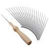 Quwei 63 Pieces 3 Sizes Felting Needles Wool Felt Tools with 3 Pieces Clear Bottles and 3 Pieces Wooden Handles