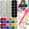 Bedazzler Kit with Rhinestones, Badazzle, Hotfix Applicator Tool, Hot Fix Applicator Gun, Rhinestone Setter for Clothing Clothes Fabric Wood Cardstock Leather, w/ Gift Box - 8500 Hotfix Crystals