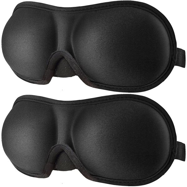 REEBENT 3D Eye mask for Sleeping,Machine Washable, Sleep Mask for Women, Blinder Blindfold Airplane (Black+Purple)