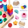 TooyBing Montessori Wooden Lacing Beads Toys for 2 3 4 Year Old Toddler Kids, Sequencing & Stacking Block Toy with Storage Box, STEM Preschool Learning Toys, Christmas Birthday Gifts for Boys Girls