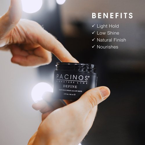 Pacinos Define Signature Light Hold Hair Cream - Firm Hold Water Soluble Styling Cream 2 oz