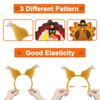 Camlinbo 6 Pcs Thanksgiving Turkey Headbands 3 Styles Thanksgiving Costume Party Favors Accessories Head Boppers