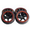 ShareGoo 12mm Hex Wheel Rims & Rubber Tires Compatible with Redcat HPI Tamiya HSP RC 1/10 on-Road Racing Touring Car (Pack of 4)