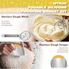 WYKJII Silicone Banneton Bread Proofing Basket, 9inch Round Basket for Sourdough Bread Proofing, Foldable Bread Proofing Bowl Set for Sourdough Bread Baking, Beige