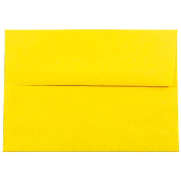 100 Pack A7 Bright Yellow Envelopes, Square Flap Gummed Seal, Vibrant Yellow Printable Envelopes For Invitations, Greeting Cards, Weddings, Birthdays, Mailing, Any Occasion