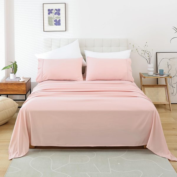 Twin Sheet Set - 4 Piece Soft Breathable Bed Sheets for Twin Size Bed, Extra Deep Pocket Lxuury Brushed Sheets, Cooling Hotel Bedding Sheets and Pillowcases, Wrinkle Free Oeko-Tex Sheets