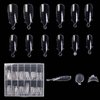 KADS 120PCS Clear Full Cover Dual Nail System Form UV Gel Acrylic Nail Art Mold Artificial Nail Tips with Scale for Extension (MODEL 9)