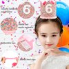 SuPoo 6th Birthday Decorations for Girl Sprinkle 6th Birthday Hat Headband Glitter Birthday Crown for Girls Princess Tiara with Elastic Band 6 Year Old Happy Birthday Party Cap Decorations Supplies