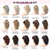 REECHO 12" Ponytail Extension, Classic Loose Curly Wavy Claw Clip Pony tails Hair Extensions Hairpieces for Women - Medium Blonde
