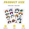 Truck Temporary Tattoos for Kids, 10 Sheets Metallic Styles Tattoos Truck Wheels Truck Checkered Flag Tattoo Stickers for Boys Birthday Party Favors Supplies Goodie Bag Fillers Gifts