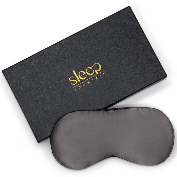 SLEEP FOUNTAIN Anti Aging Silk Sleep Mask for Women, Mulberry Silk Eye Mask for Sleeping and Skin Care, Blackout Sleep Mask with Copper Ion Technology Reduces Eye Puffiness, Fine Lines and Wrinkles