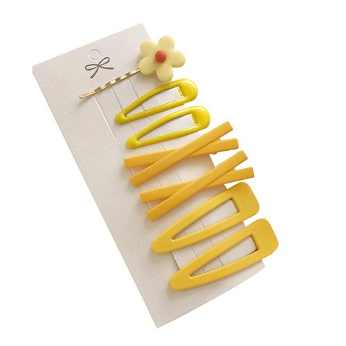 7 Pcs Yellow Sweet Flower Women Girl Barrette Bobby Pin Hairpin Hair Clips Decoration Elegant Gold Gifts Hair Clips Clips and Barrettes