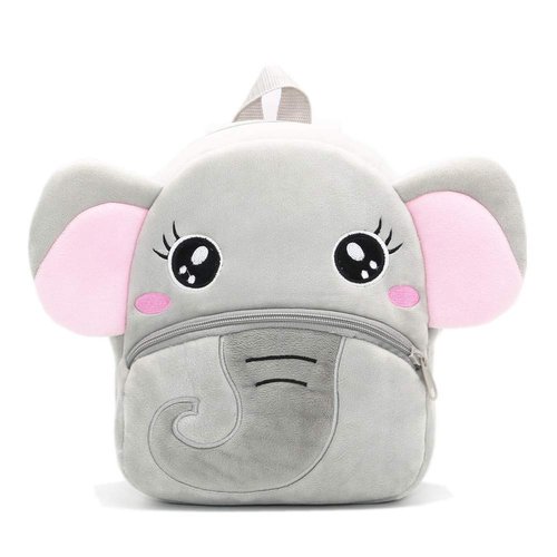 NICE CHOICE Cute Toddler Backpack Toddler Bag Plush Animal Cartoon Mini Travel Bag for Baby Girl Boy 2-6 Years(Grey Elephant)