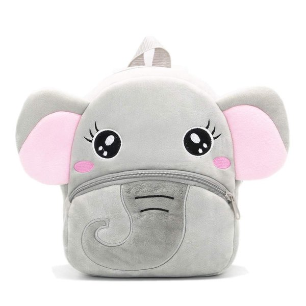 NICE CHOICE Cute Toddler Backpack Toddler Bag Plush Animal Cartoon Mini Travel Bag for Baby Girl Boy 2-6 Years(Grey Elephant)