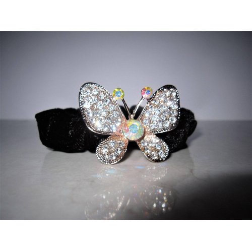 Generic Butterfly shaped hair tie pony tail holder scrunchie with crystals