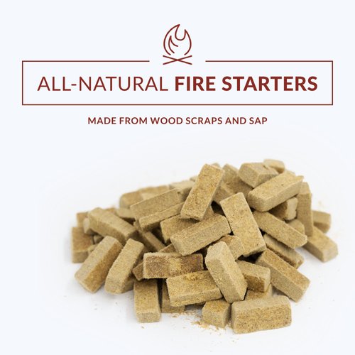Big Beards Fire Starters | 100 Pcs Natural Fire Starters - for Campfires, Grill, BBQ, Fireplace, Chimney, Woodstove, Charcoal Starter, Pizza Oven, FirePit - Waterproof and Odorless
