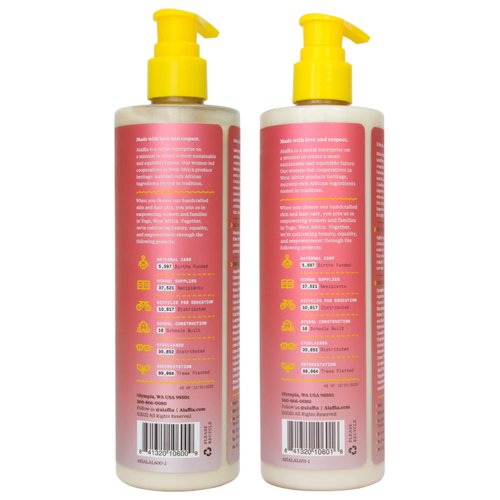 Alaffia Beautiful Curls Define Curly Hair Shampoo and Leave-In Conditioner Set - Paraben-Free, Sulfate-Free, 12 Ounces Each (2)