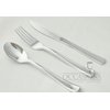 " OCCASIONS " Wedding Party 9'', 7.5'', 6'' disposable plastic plates and silverware combo (120, White w/silver rim)