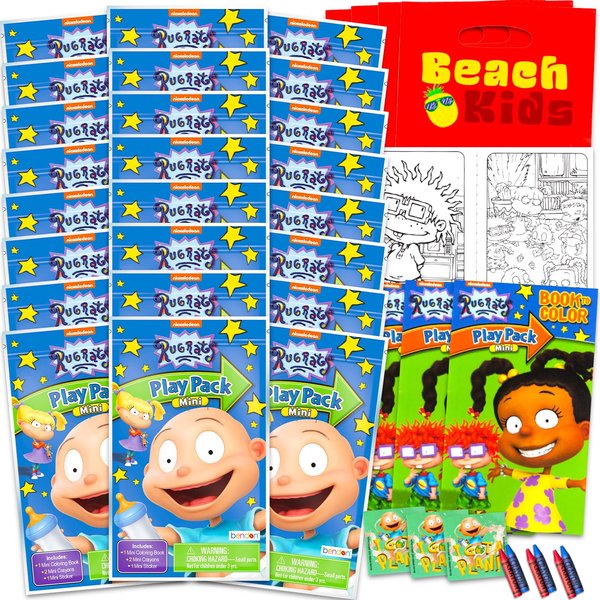 Nickelodeon Rugrats Mini Party Favors Set for Kids - Bundle with 24 Rugrats Play Packs with Coloring Pages, Stickers, More (Rugrats Birthday Party Supplies)