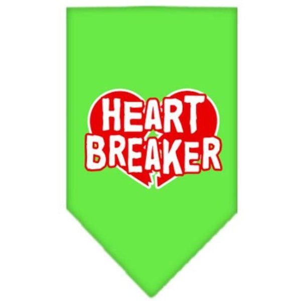 Mirage Pet Products Heart Breaker Screen Print Bandana for Pets, Small, Lime Green
