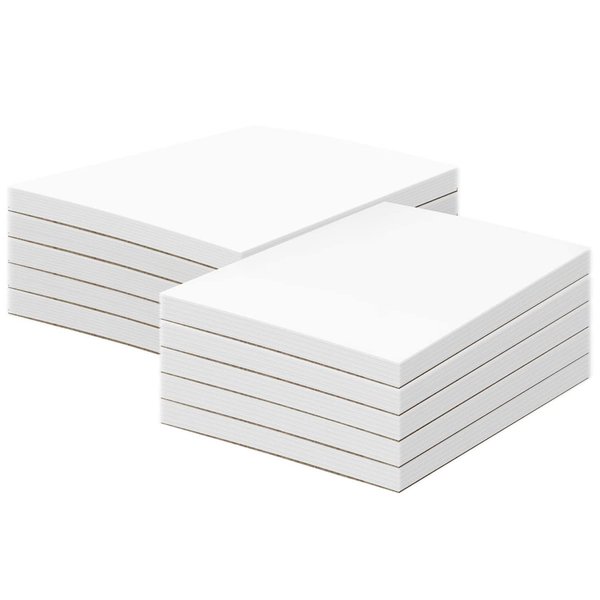 4 x 6" Blank White Memo Pads with Chipboard on the Back – Great for Writing Notes, To-Do Lists, Reminders and Shopping Lists | Gummed Top, Easy Sheet Removal | 50 Sheets per Pad, 10 Pads per Pack