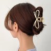 2 Pcs Metal Hair Claw Clips, 4.5 Inch Bow Hair Claw Clip Cute Claw Hair Clips Bowknot Hair Jaw Clip Styling Hair Accessories Barrettes Strong Hold Claw Clips for Thick Thin Hair - Gold, Silver