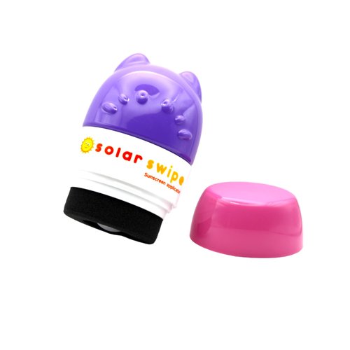 Solar Swipe Sunscreen Applicator - For Kids and Adults, Portable, Washable, Easy on the Go Sunscreen Application for Any Age and Skin (Purple Pink)