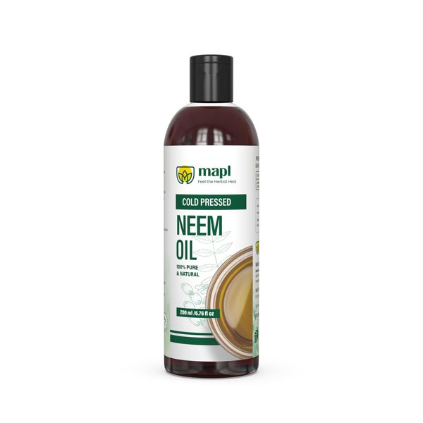MAPL - Neem Oil- Restorative Hair Care – Indian Neem Hair Oil For Dry Damaged Hair and Growth – For Men & Women - Hair Strengthening - Neem To Prevent Dryness & Dandruff - 6.7 fl oz