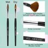 Saviland 5pcs Acrylic Nail Brush Set - Size 4/6/8/10/12 Acrylic Nail Brushes for Acrylic Application, Professional Round Shaped Nail Acrylic Brushes with Sturdy Handle for Home Salon Manicure Nail Art