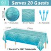 gisgfim Ocean Sea Birthday Party Supplies Ocean Waves Party Tableware Includes Ocean Birthday Party Plates Napkins Fork and Ocean Sea Theme Tablecloth for Birthday Parties Decorations Set Serve 20