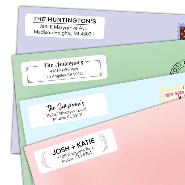 Personalized Return Address Labels - Custom Address Stickers on Sheets (50-1000 Labels) (Black and White)