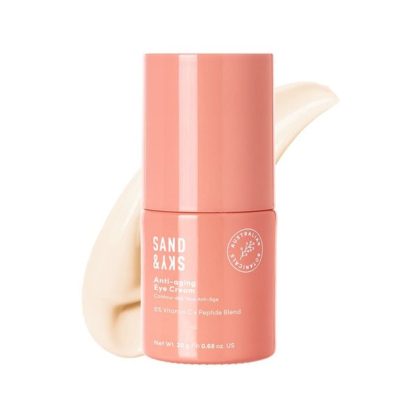Sand & Sky Anti-Aging Eye Cream - For Dark Circles, Wrinkles, Puffiness Eye Bags Removal | Firming, Brightening Skin Tone Corrector | With Hyaluronic Acid, Vitamin C, Peptide