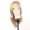 TuTive Blonde Wigs for Women Layered Wig With Bangs 22 Inch Shoulder Length Mixed Color wig Natural Looking Synthetic Hair Wig for Daily Party Use(Blonde Mixed)