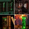 Roroom DIY Miniature and Furniture Dollhouse Kit,Mini 3D Wooden Doll House Craft Model with LED,Creative Room Idea for Halloween Birthday Gift(Spooky Alley)