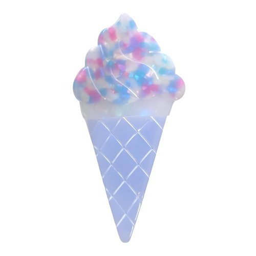 Novelty Ice Cream Hair Clip,Acetate Hair Claw,Big Hair Clips for Women,Blue