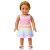 Matching Girls&Dolls Mermaid Dresses Kids American Girls 18 inch Doll Clothes 6-7Y