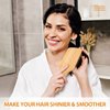 Pack of 2 Bamboo Hair Brushes, 100% Natural Eco-friendly Hair Brush with Bamboo Bristles, Massages Scalp Anti-Static Hair Detangle for All Types, Lightweight (Paddle)