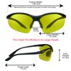 ANSI Z87.1 Motorcycle Yellow Bifocal Safety Glasses 2.50 for Men and Women. Half Framed Wraparound Style. Free Hard Case & Sunglass String