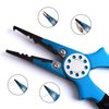 CRAZY SHARK Professional Saltwater/Freshwater Fishing Pliers Hook Remover Fishing Line Cutters with Sheath and Lanyard (Blue.T)