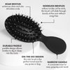 Mini Boar Bristle Brush by Everlong Hair - Adds Shine, Promotes Growth, Scalp Massage & Detangling, Suitable for All Hair Types, Extensions & Wigs, with Ergonomic Matte Black Handle