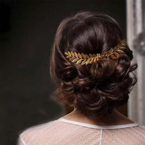Iaceble Vintage Leaf Hair Comb Barrette Gold Leaves Hair Clips Laurel Leaf Hair Comb Metal Hair Piece Greek Goddess Hair Comb Accessories for Women and Girl Gifts for her (Gold)
