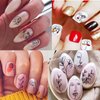 TailaiMei 12 Sheets Abstract Nail Art Stickers, Graffiti Fun Self-Adhesive Nail Decals, Minimalist Art Nail Decoration for Women