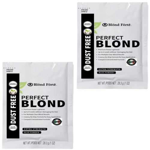 2 Pack of 30 Gram /1 Oz Blond Forte Perfect Blond Hair Bleach/Lightener – Made in Italy (Blue Lightening Powder)