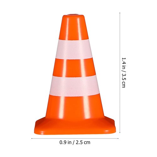 STOBOK Traffic Cone, 14pcs Traffic Signs Toys Miniature Traffic Road Cone Construction Toys Mini Cones Kids DIY Traffic Roadblock Toy for Kids Educational Toys