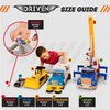 Driven by Battat – 25pc Drive-Thru Playset – Mini Car Track Set – Food Truck, School Bus, Pick-up, Camper Van & More – Gift Car Toys for 3 Year Old+ – Various Driving Routes