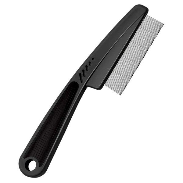 ELFSKIK Stainless Steel Fine Tooth Dandruff Comb, Professional Dandruff Remover, Multifunctional Hair Grooming Comb for Kids and Adults (Black)