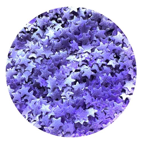 EDIBLE GLITTER SILVER- VIOLET STARS 0.04 Ounce FREE SHIPPING Used cakes, cupcakes,flakes, cookies By OH! SWEET ART