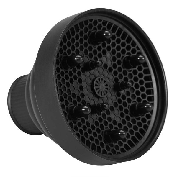 Hair Blower Diffuser Hairdryer Cover Styling Folding Collapsible Silicone Hairdressing Tool Attachment for Wavy Thick Hair Home Barbershop Hairdressing Salon(Black)