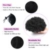 HEVAYO KISS Afro Puff Drawstring Ponytail, Short Synthetic Kinky Curly Bun Hair Extensions, Updo Hairpieces for Black Women Girls (1B Natural Black)